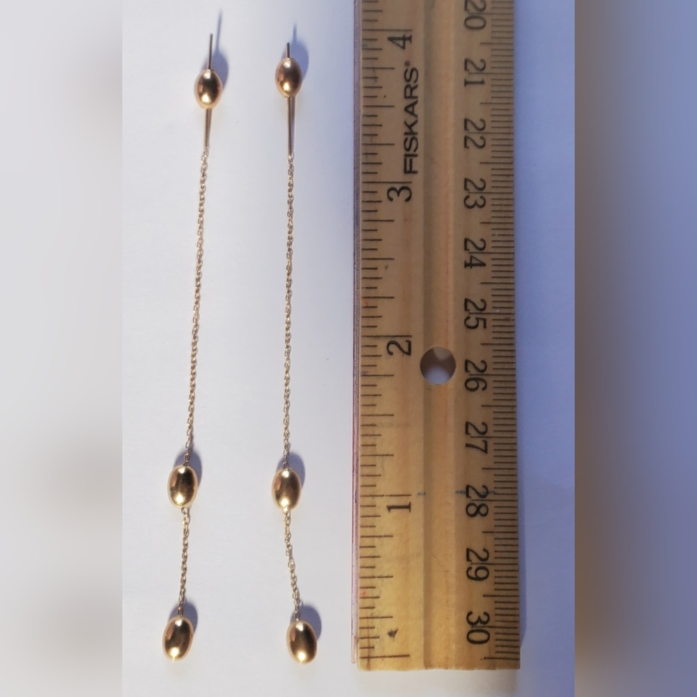 14k Gold Bead Threader Earrings